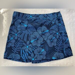 Ripskirt Hawaii Blue and turquoise Tropical Hibiscus Wrap Skirt cover up sz M